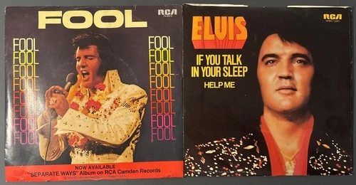 1970s Elvis Presley, Vintage 45 Single Lot, Folk, If You Talk In Your Sleep