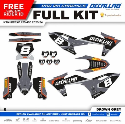 KTM SX SXF 2023 2024 MX Graphics Stickers Decal Kit WHITE / CHROME / HOLOGRAPHIC