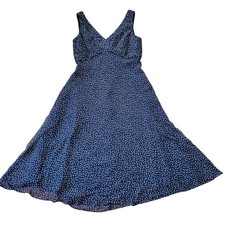 Adrianna Papell 10 Midi Dress Polka Dot Silk Pleats V Neck Surplice Whimsigoth