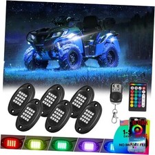 6 Pods RGB LED Rock Lights for UTV ATV Golf Cart Truck RZR Offroad 6pod brake