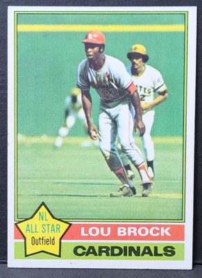 Lou Brock 1976 Topps #10 All-Star (HOF) St. Louis Cardinals  NM+