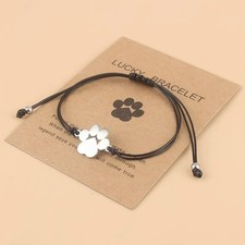 Dog Paw Charm Bracelet Black 0059
