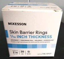 McKESSON 176-5727 OSTOMY BARRIER RINGS 1/16" THICK NEW BOX OF 20 EXP 7/24/2028