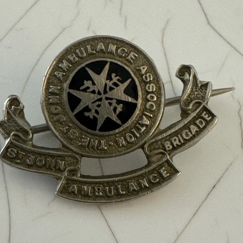 WW2 British Home Front St John Ambulance Brigade Pin Back Badge