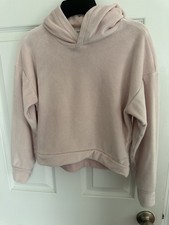 DSG Girls Youth Size Small Hoodie Pink Sweatshirt Velour Long Sleeve