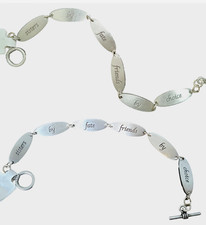 Oval Link Bracelets Jewelry Set of 2 - Sisters By Fate Friends By Choice