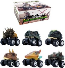 DINOBROS 6 Pack Dinosaur Pull Back Car Toys