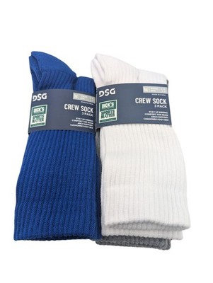 6 Pair DSG Cushioned Crew Socks Arch Support Men s Size 4-8/Women s Size 5-10 