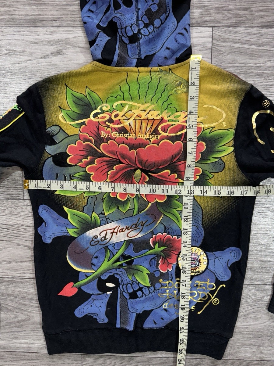 ED HARDY by Christian Audigier RHINESTONE & PATCHES EMBELLISHED