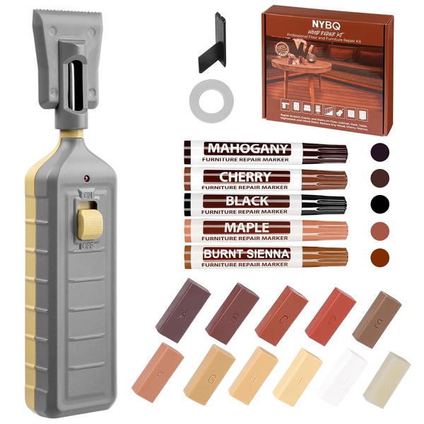 Laminat Reparaturset 24Tlg Holz Parkett Reparatur Hartwachs 11 Farben Vinylboden-image