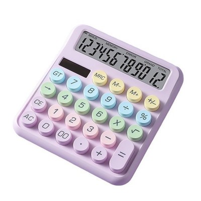 12-Digit Display Desktop Calculator Big Button Dual Power Calculator Home Office