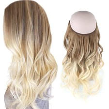 12'' 80g Invisible Wire Hair Extensions Real Human Hair with Transparent Wire