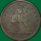1861-S Seated Liberty Half Dollar Extremely Fine XF Coin #38097