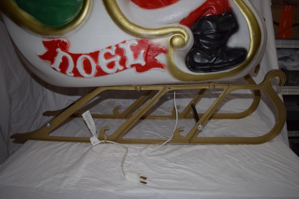 Vintage Santa Sleigh Presents Blow Mold From General Foam