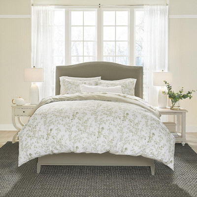 Home - Queen Duvet Cover Set, Cotton Reversible Bedding with Matching Shams, Med