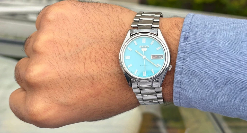 Vintage Seiko 5 Automatic || Blue Dial || Men's Vintage Watch || - image 4 of 4