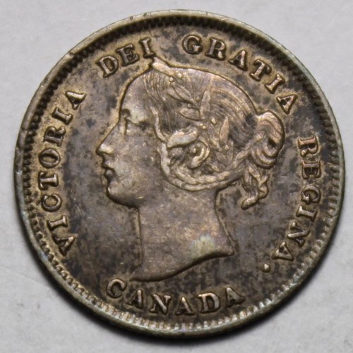 Canada 1901 Silver 5 Cents, Nice Grade, Queen Victoria (C383)