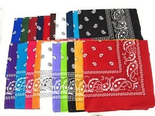 20 Pack Bandanas Paisley Print Cowboy Bandana Handkerchiefs Assorted Colors