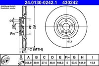 2X Ate 24.0130-0242.1 Bremsscheibe FüR Volvo