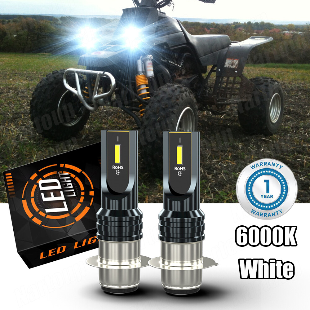 2-Piece 6000K White LED Headlight Bulbs For Yamaha Banshee 350 1987-2006 – H6M