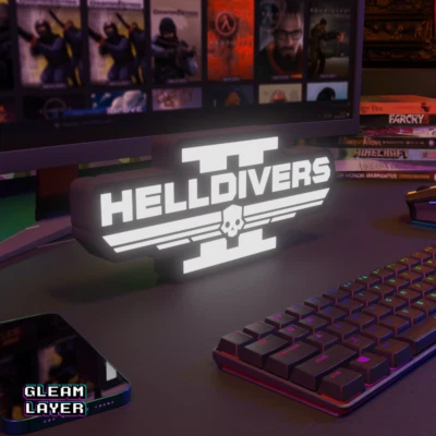 Helldivers 2 Led Lightbox Gaming Light RGB Sign