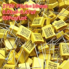 50Pcs 0.01uf-0.47uf 10NF-470NF 275VAC 275V 10MM X2 Polypropylene Film Capacitor