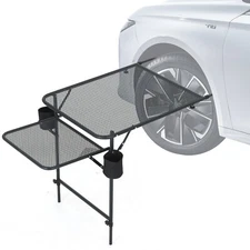 Car Desk, Tailgate Table, Car Camping, Camping Table Vehicle Wheel-Mounted Table