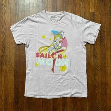 Mens Short Sleeve Sailor Moon Toei Animation Pink Shirt Size Medium