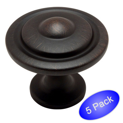 *5 Pack* Cosmas Cabinet Hardware Oil Rubbed Bronze Knobs #4911ORB
