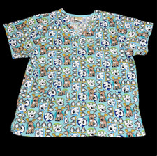 Tafford Women Sz Medium Polar Bear Penguin Reindeer Winter Holiday Scrub Shirt