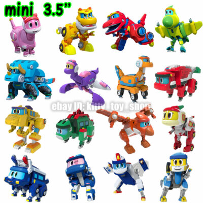 Gogo Dino Mini Dinosaur Transform Robot Figures Kids Boy Vehicle Toys Car 3.5''