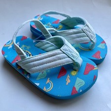 Cat Jack Sandals Toddler Sz M Medium 7/8 Blue Shawn Slip-On Flip Flop New