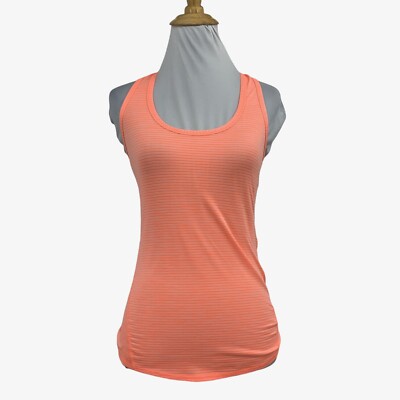 Athleta Tank Top Womens XXS 2XS Coral Shadow Stripe Chi Racerback Scoop Neck