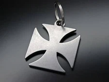 Iron Cross Car Keychain Stainless Steel Old School Iron Maltese Cross 