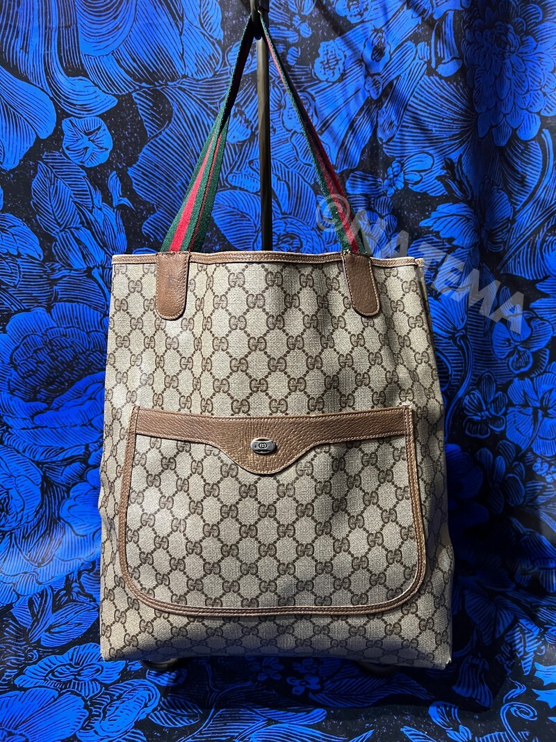 Gucci Tote Bag Gg Pattern Sherry Line Pvc Marrone 39 02 003 dal
