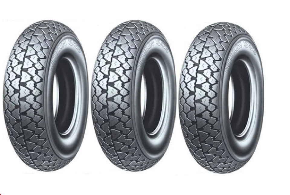 TRE PNEUMATICI GOMME MICHELIN S83 3.50 10 59J TL PIAGGIO APE 50