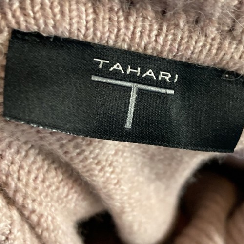 Tahari Sweater Women Large Blush Purple Heather Pullover Cowl Neck Button Sleeve - Picture 7 of 12