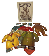 1984 Jumbo Teddy Bear Paper Doll  Costume Set Merrimack 1907 Reprint READ