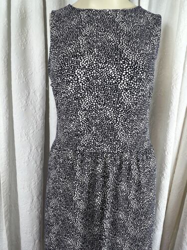 Old Navy Crewneck Blue /white Polka Dot Stretch Flared Dress Women Size XXLT