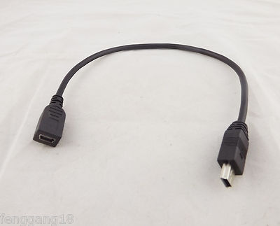10pcs Mini USB 5 Pin Male to Female Jack Data Extension Connector Adapter Cable