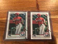 Bayron Lora Lot: 2020 1st Bowman Chrome Prospect + Paper. NRMT+ Rookie