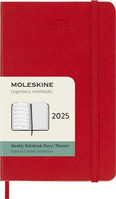 Classic 12 Month 2025 Weekly Planner, Hard Cover, Pocket (3.5'' X 5.5''), Scarlet 