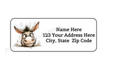 30 FUNNY DONKEY PERSONALIZED RETURN ADDRESS LABELS 1 in X 2.625 in