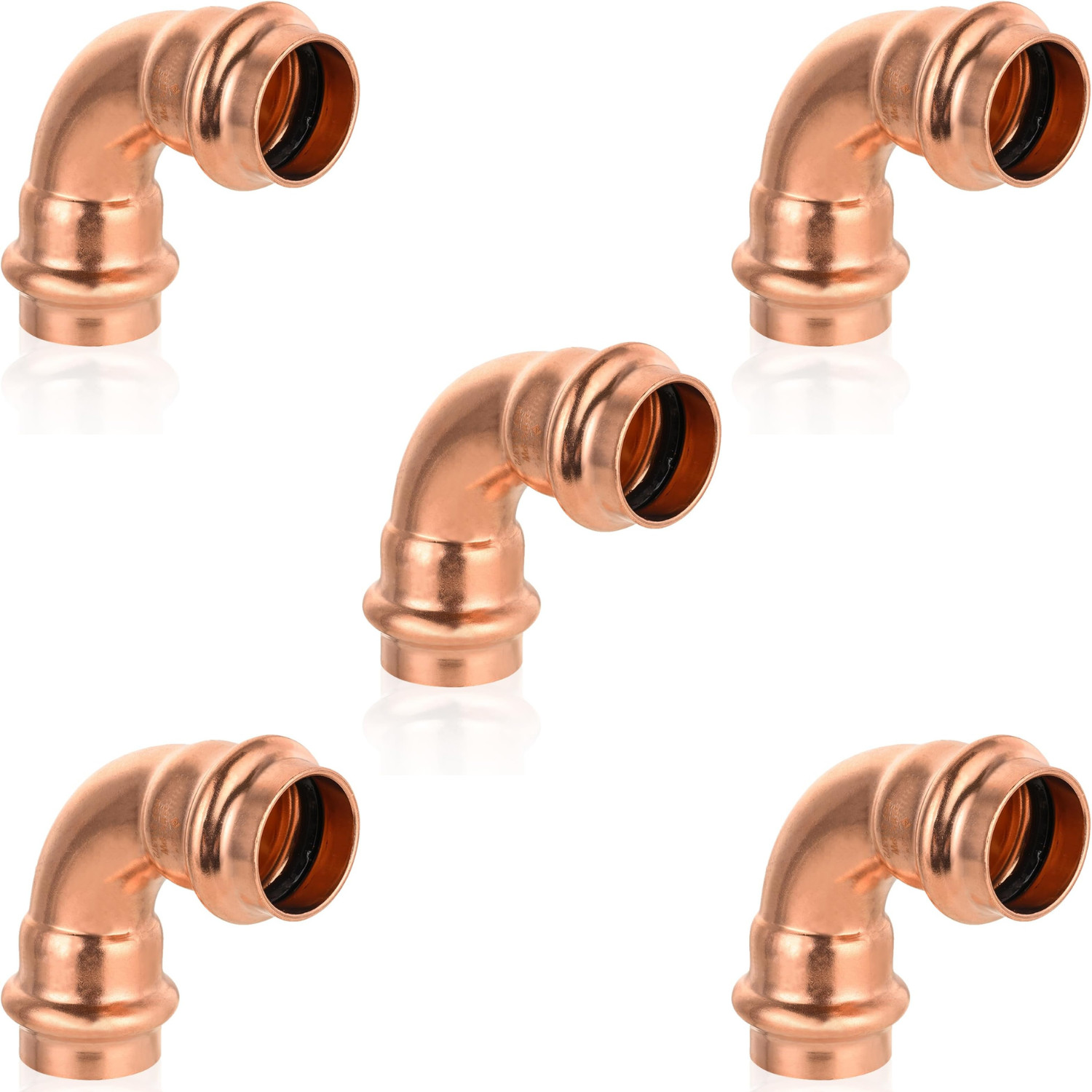 90-Degree PEX Elbow Copper Pipe Fitting 1/2" Push Fit Elbow PEX Pipe Lead-Free