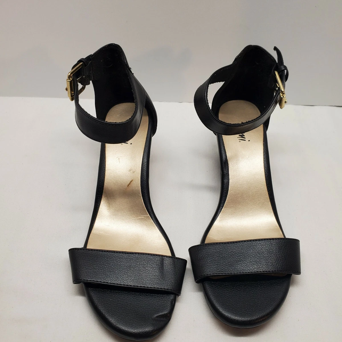 Fioni Wedge Ankle Strap Sandal Women s Size 6.5 Shoes Black Open Toe 163209