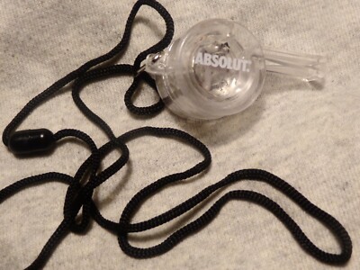 (4) Absolut Vodka Whistles on a string - Plastic - Wear Around Your Neck - NEW