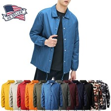 Mens COACH JACKET Windbreaker Active Sportswear Lightweight Waterproof Nylon