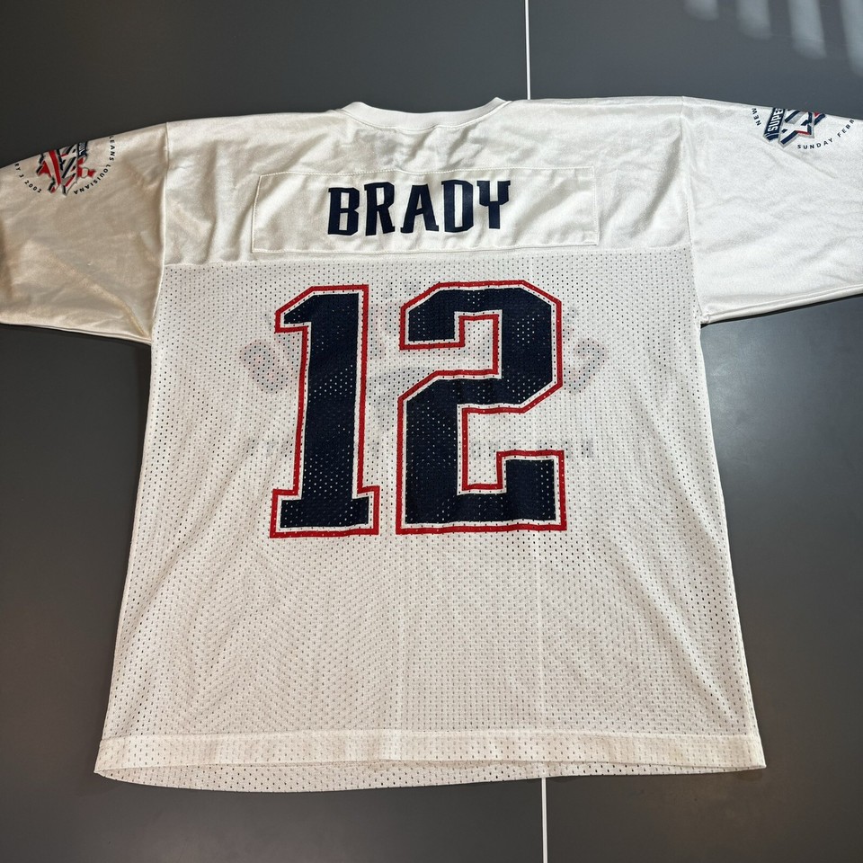 Vintage Logo Athletics Patriots Jersey Tom Brady Large White 12 eBay