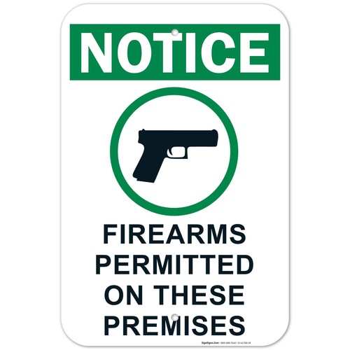 Aviso armas de fuego permitidas en estas instalaciones signo, - Imagen 1 de 86