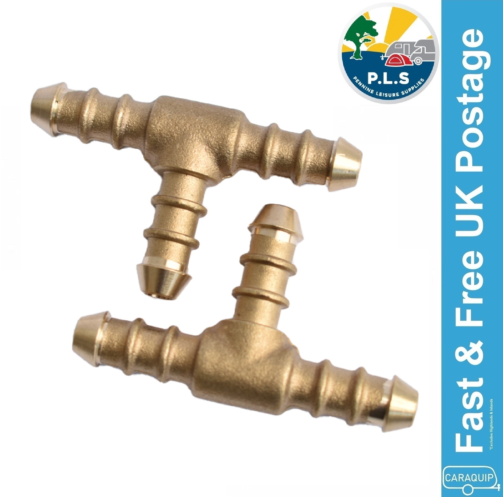 8mm Gas Hose Nozzle Tee Connector and 3 Hose Clips For use with 8mm LPG Gas Hose - Image 2